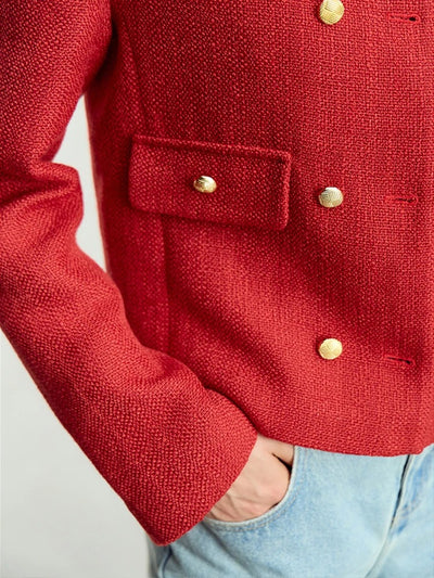 Chaqueta Suelta de Primavera para Mujer con Cuello Redondo y Doble Botonadura - Image 23
