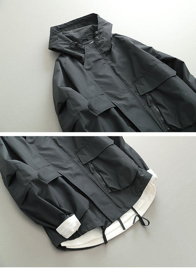 Chaqueta Retro Estilo Japonés para Hombre - Corta, Cortaviento y Amplia - Image 9