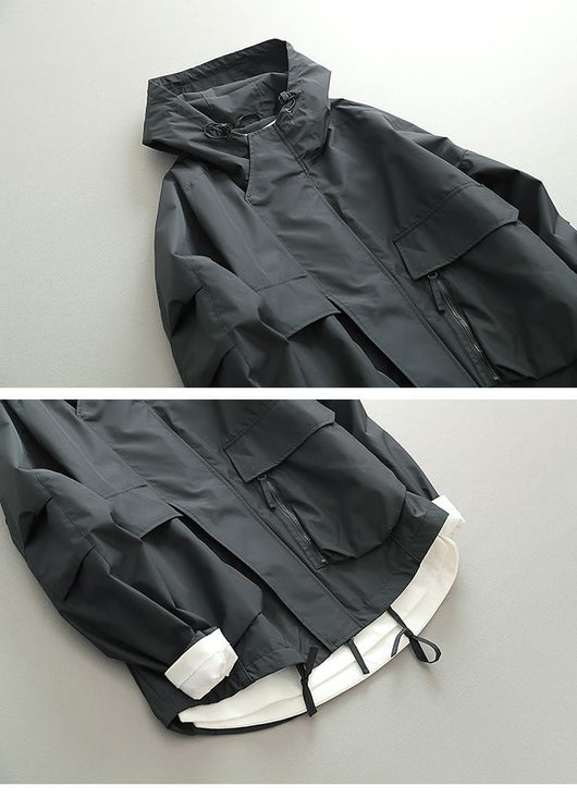 Chaqueta Retro Estilo Japonés para Hombre - Corta, Cortaviento y Amplia - Image 9