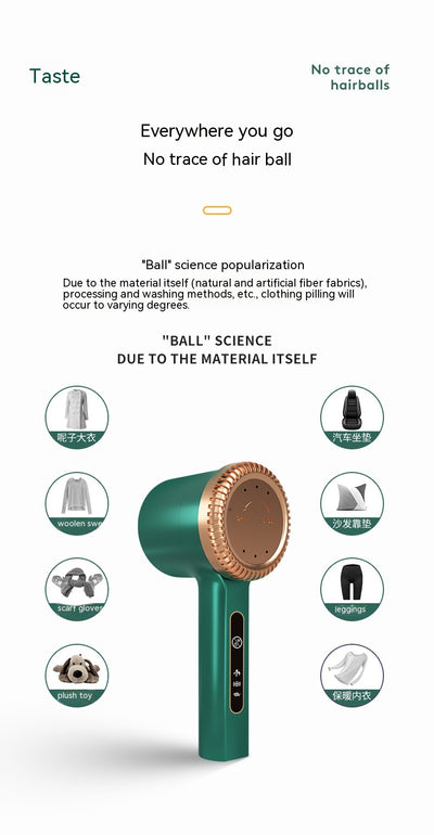 White electric lint remover with a perforated metal screen and a brown textured accent band. - Image 25