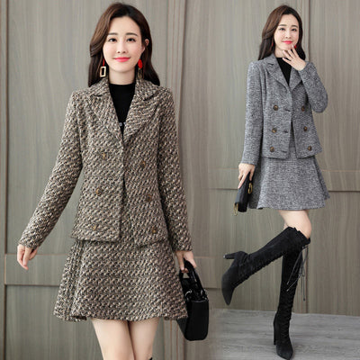 Traje de Falda Corta en Lana a Cuadros - Conjunto Slim Elegante - Image 6