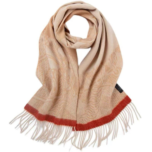 Bufanda de Cachemira con Patrón Jacquard y Borlas Vintage - Image 11