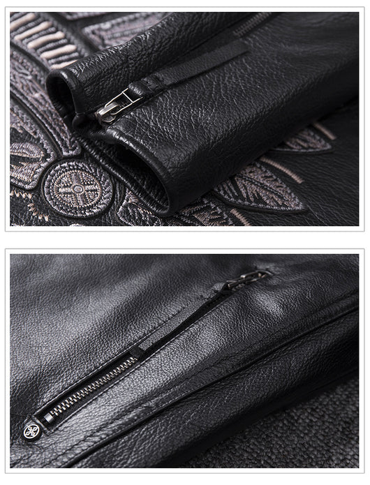 Chaqueta de Motociclista con Cuello de Pie - Abrigo Premium para Hombre - Image 16
