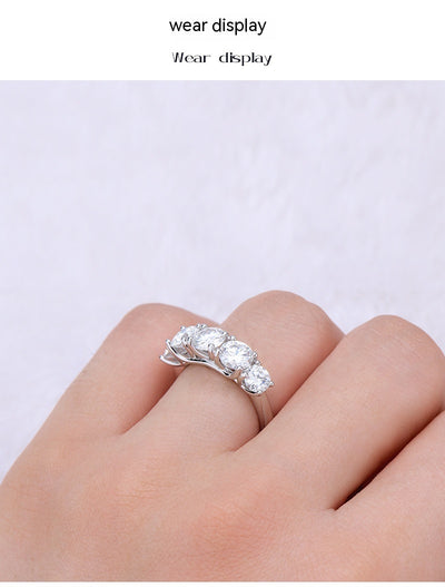 Anillo de Plata 925 con Moissanita Estilo Lujo Minimalista - Image 17
