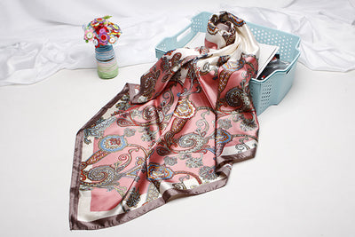 Pañuelo de Seda Artificial Estampado Tamaño Pequeño - Image 42