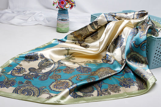 Pañuelo de Seda Artificial Estampado Tamaño Pequeño - Image 55
