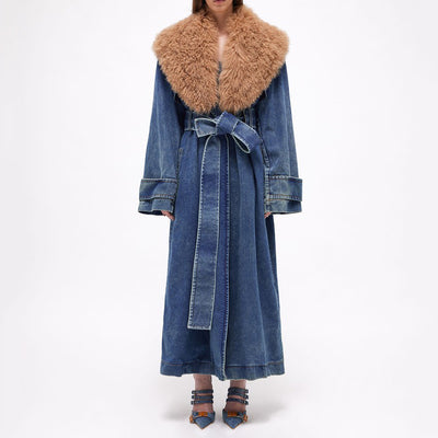 Abrigo Trinchera de Mezclilla para Mujer - Image 10