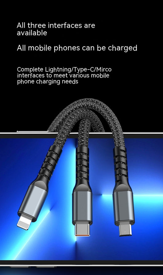 Cable de Carga Rápida 6A Tres en Uno con Luz LED - Image 12