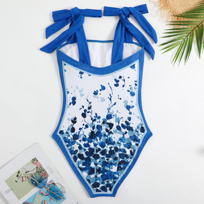 Traje de Baño Retro Una Pieza con Falda de Gasa - Image 48