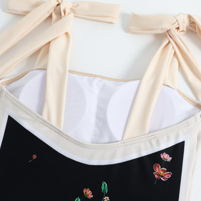 Traje de Baño Retro Una Pieza con Falda de Gasa - Image 51
