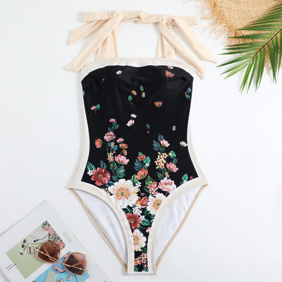 Traje de Baño Retro Una Pieza con Falda de Gasa - Image 54