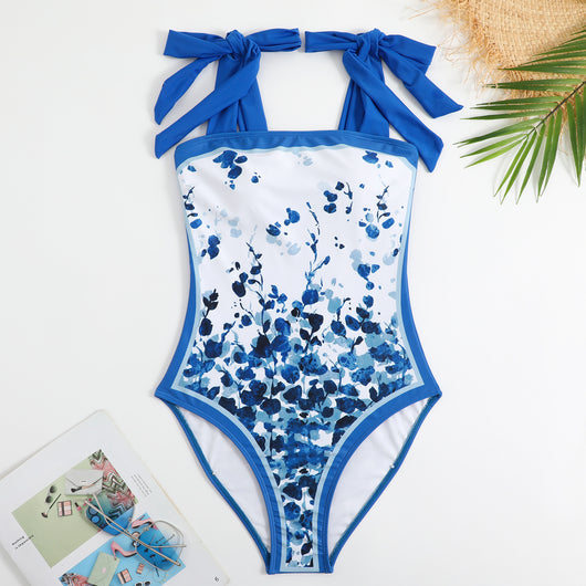 Traje de Baño Retro Una Pieza con Falda de Gasa - Image 55