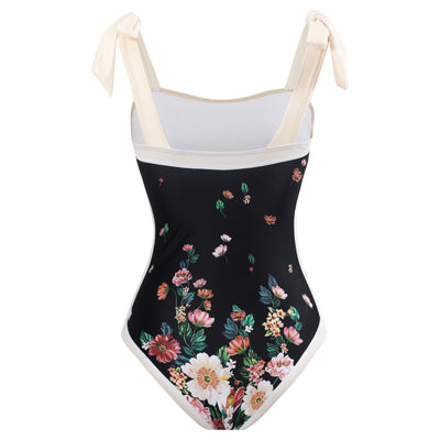 Traje de Baño Retro Una Pieza con Falda de Gasa - Image 61
