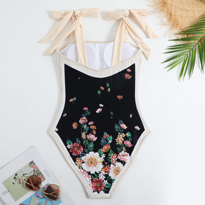 Traje de Baño Retro Una Pieza con Falda de Gasa - Image 62