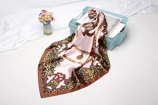 Pañuelo Cuadrado Estampado Leopardo Estilo Europeo - Image 52