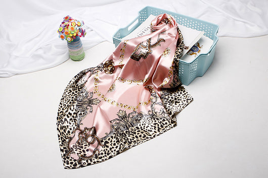 Pañuelo Cuadrado Estampado Leopardo Estilo Europeo - Image 58