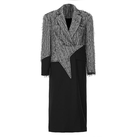 Abrigo Gabardina Largo con Estrella de Cinco Puntas para Mujer - Image 17