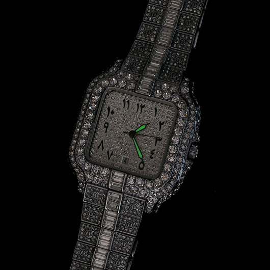 Reloj Cuadrado para Hombre con Diamantes y Diseño Graffiti - Image 7