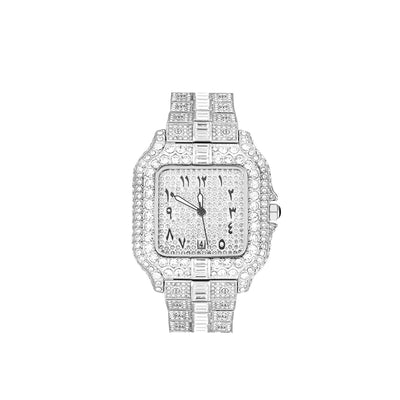 Reloj Cuadrado para Hombre con Diamantes y Diseño Graffiti - Image 11