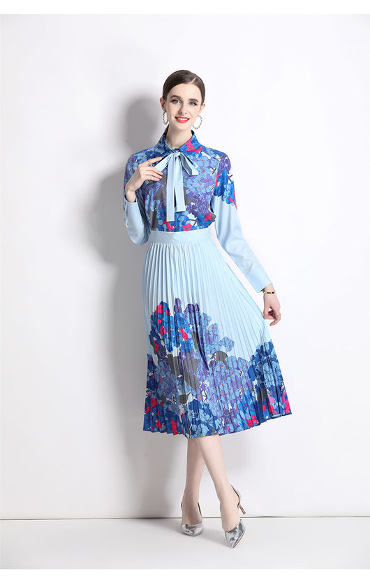 Conjunto Elegante: Blusa con Lazo y Falda Plisada - Image 16