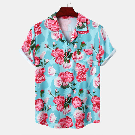 Camisa Estampada Hawaii Beach Ice Silk para Hombre - Image 24