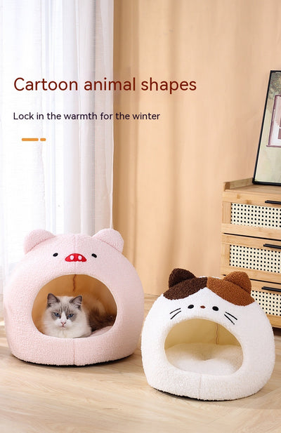 Nido Cálido para Gatos - Cama Felpa Cerrada Invierno - Image 11