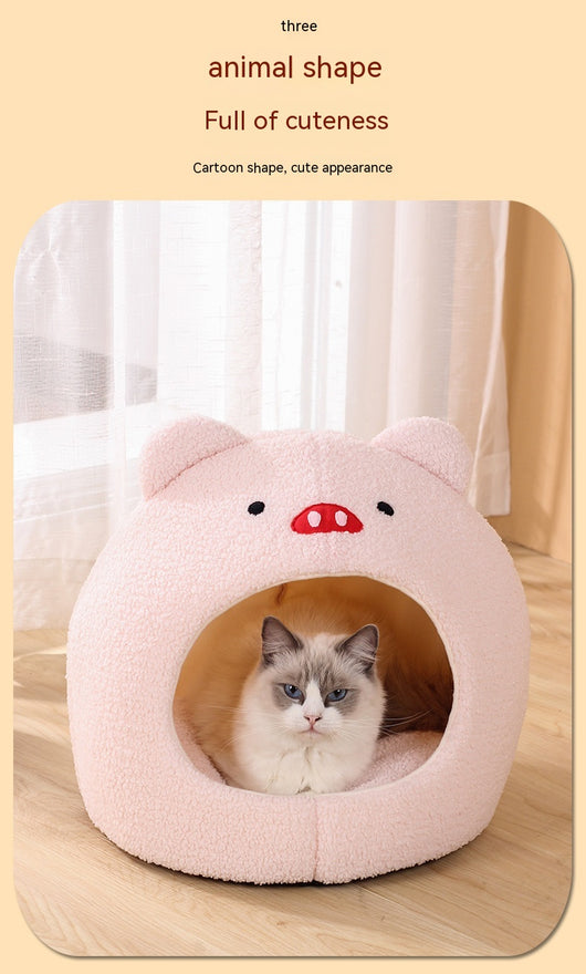 Nido Cálido para Gatos - Cama Felpa Cerrada Invierno - Image 12