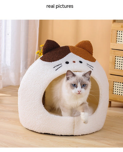 Nido Cálido para Gatos - Cama Felpa Cerrada Invierno - Image 13