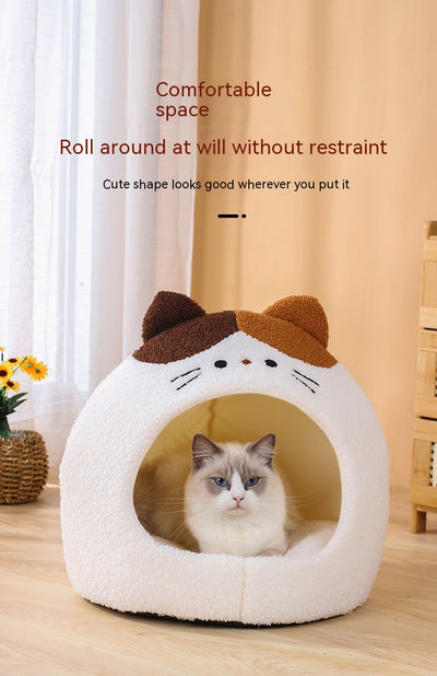 Nido Cálido para Gatos - Cama Felpa Cerrada Invierno - Image 15