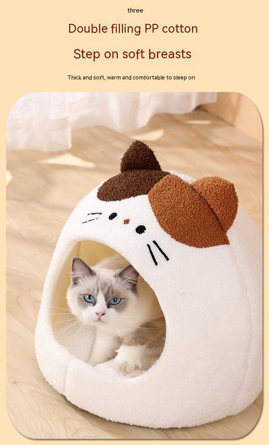 Nido Cálido para Gatos - Cama Felpa Cerrada Invierno - Image 16
