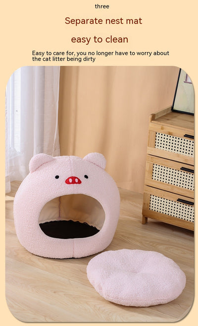 Nido Cálido para Gatos - Cama Felpa Cerrada Invierno - Image 17