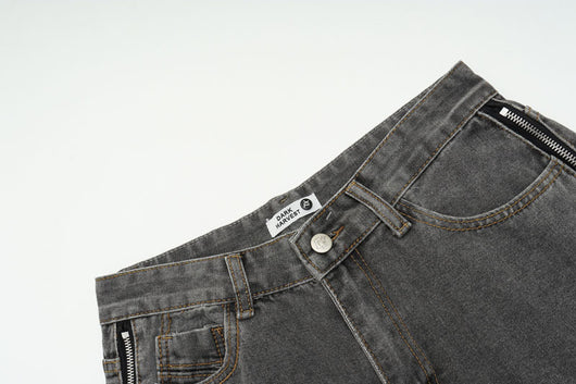 Shorts Vaquero Retro Negro y Rojo con Doble Cierre Lavado Vintage - Image 23