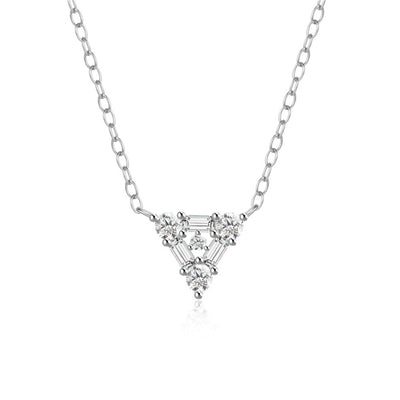 Collar Corto de Plata S925 Personalizado con Diamante Triangular para Mujer - Image 8
