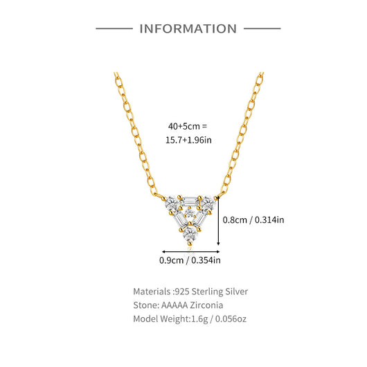 Collar Corto de Plata S925 Personalizado con Diamante Triangular para Mujer - Image 13