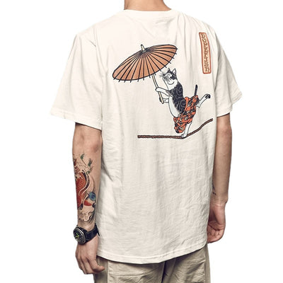 Playera Estampada Gato Acróbata para Hombre - Image 13