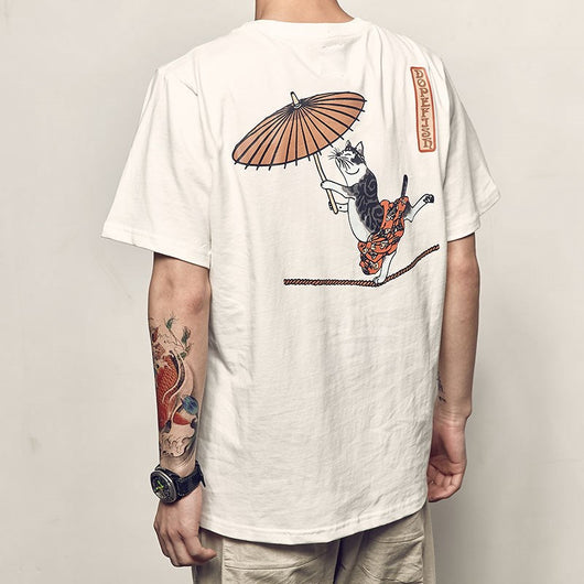 Playera Estampada Gato Acróbata para Hombre - Image 14