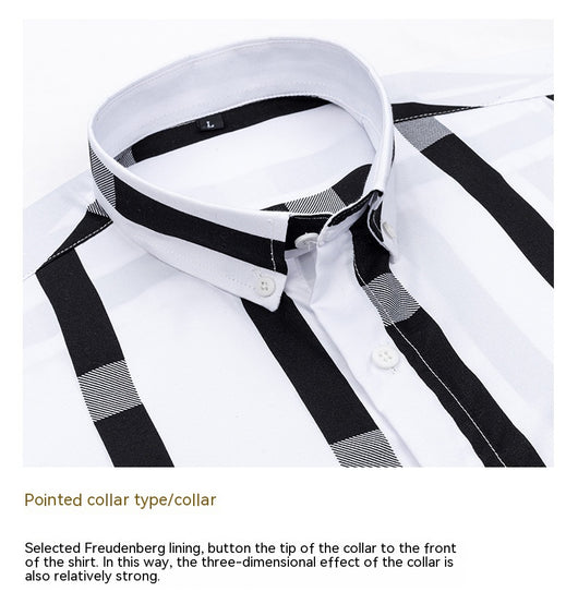 Camisa Casual de Manga Larga con Rayas Anchas para Hombre - Image 17