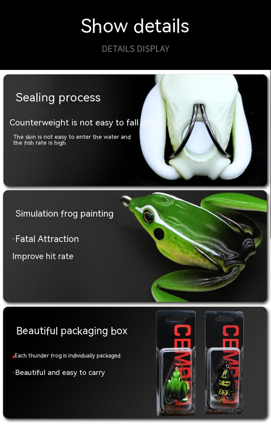 Anzuelo Artificial Bionic Thunder Frog - Doble Gancho para Pesca de Depredadores - Image 17