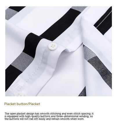 Camisa Casual de Manga Larga con Rayas Anchas para Hombre - Image 26