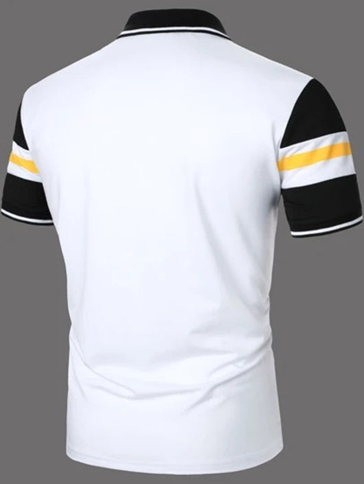 Polo Manga Corta a Rayas para Hombre - Diseño Clásico con Botones - Image 12