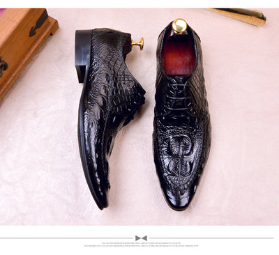 Zapatos de Vestir Hombre Patrón Cocodrilo Estilo Británico - Image 26