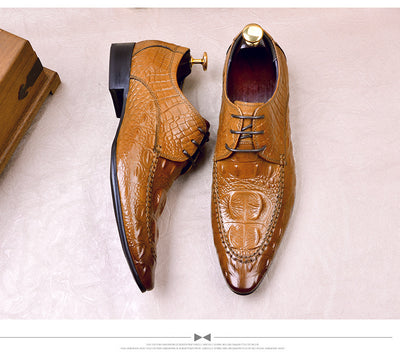 Zapatos de Vestir Hombre Patrón Cocodrilo Estilo Británico - Image 28