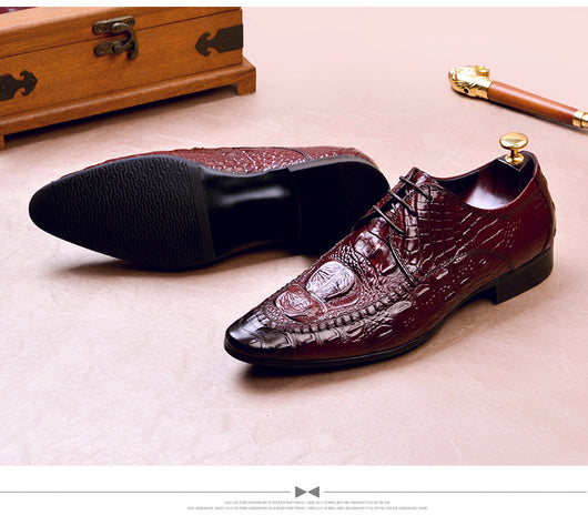 Zapatos de Vestir Hombre Patrón Cocodrilo Estilo Británico - Image 30