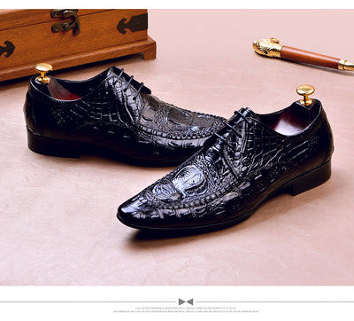 Zapatos de Vestir Hombre Patrón Cocodrilo Estilo Británico - Image 33