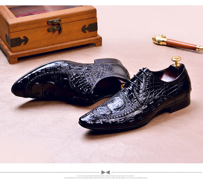 Zapatos de Vestir Hombre Patrón Cocodrilo Estilo Británico - Image 34