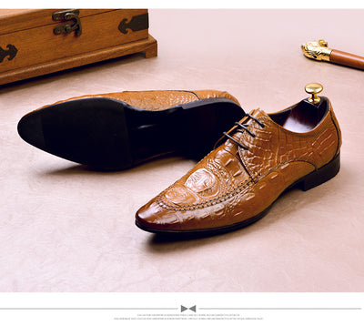 Zapatos de Vestir Hombre Patrón Cocodrilo Estilo Británico - Image 38