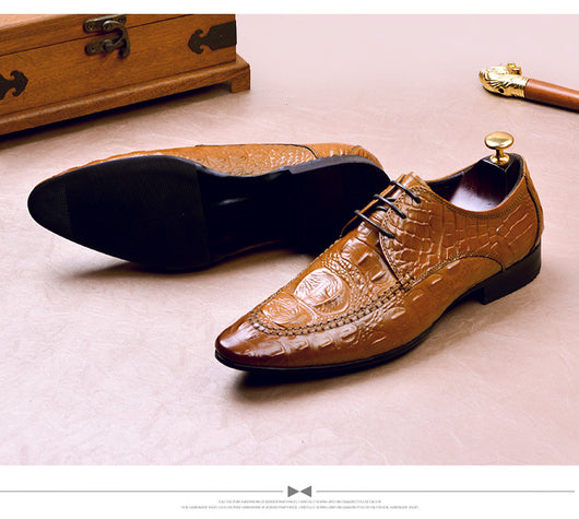 Zapatos de Vestir Hombre Patrón Cocodrilo Estilo Británico - Image 38