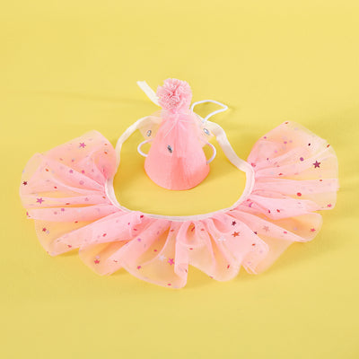 Conjunto de Accesorios para Mascotas: Falda de Tul con Lentejuelas, Babero de Encaje y Sombrero de Fieltro - Image 19