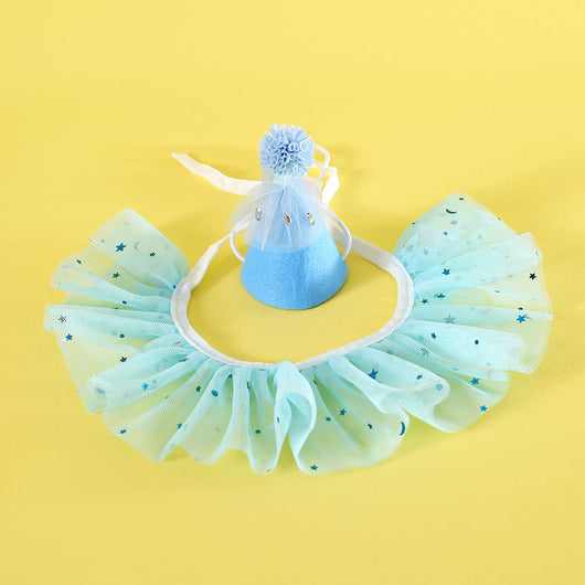 Conjunto de Accesorios para Mascotas: Falda de Tul con Lentejuelas, Babero de Encaje y Sombrero de Fieltro - Image 20