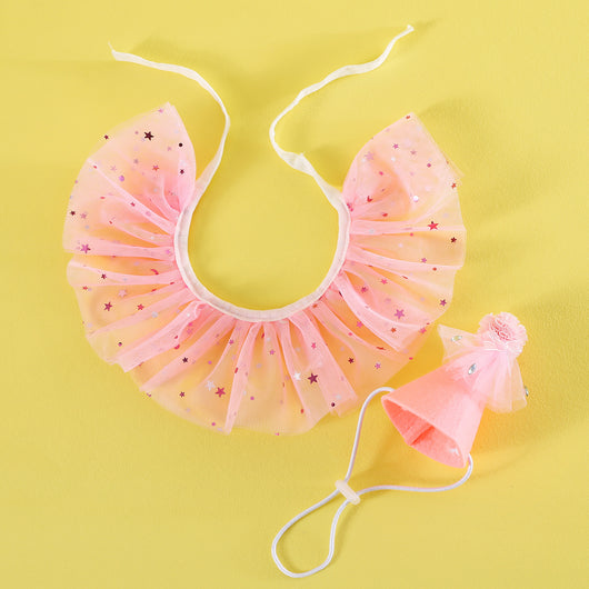 Conjunto de Accesorios para Mascotas: Falda de Tul con Lentejuelas, Babero de Encaje y Sombrero de Fieltro - Image 22